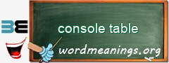 WordMeaning blackboard for console table